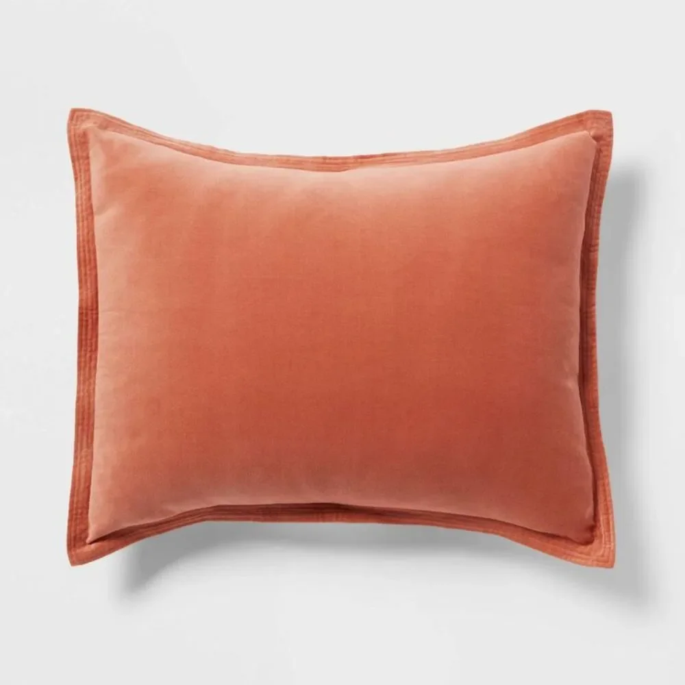 Threshold - Full/Queen Cotton Velvet Comforter and Sham Set Li Terracotta